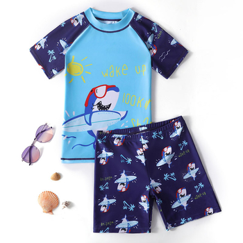 Set de costume de baie pentru copii, pentru băieți cu vârsta cuprinsă între 3-6-12 ani, în stil desen animat, costum de baie de vară pentru copii mici