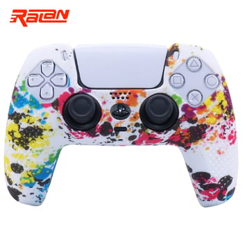 Silikónové ochranné puzdro pre ovládač/gamepad PS5 s maskáčovým motívom a vodoznakom
