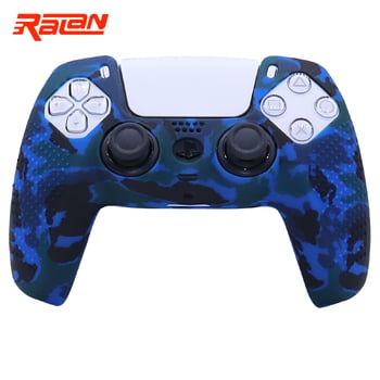 Silikónové ochranné puzdro pre ovládač/gamepad PS5 s maskáčovým motívom a vodoznakom