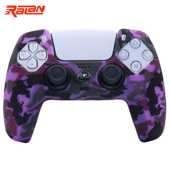 Silikónové ochranné puzdro pre ovládač/gamepad PS5 s maskáčovým motívom a vodoznakom