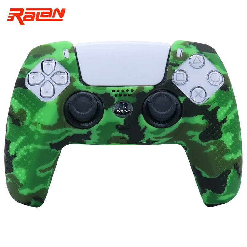 Silikónové ochranné puzdro pre ovládač/gamepad PS5 s maskáčovým motívom a vodoznakom