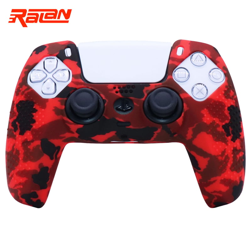 Silikónové ochranné puzdro pre ovládač/gamepad PS5 s maskáčovým motívom a vodoznakom