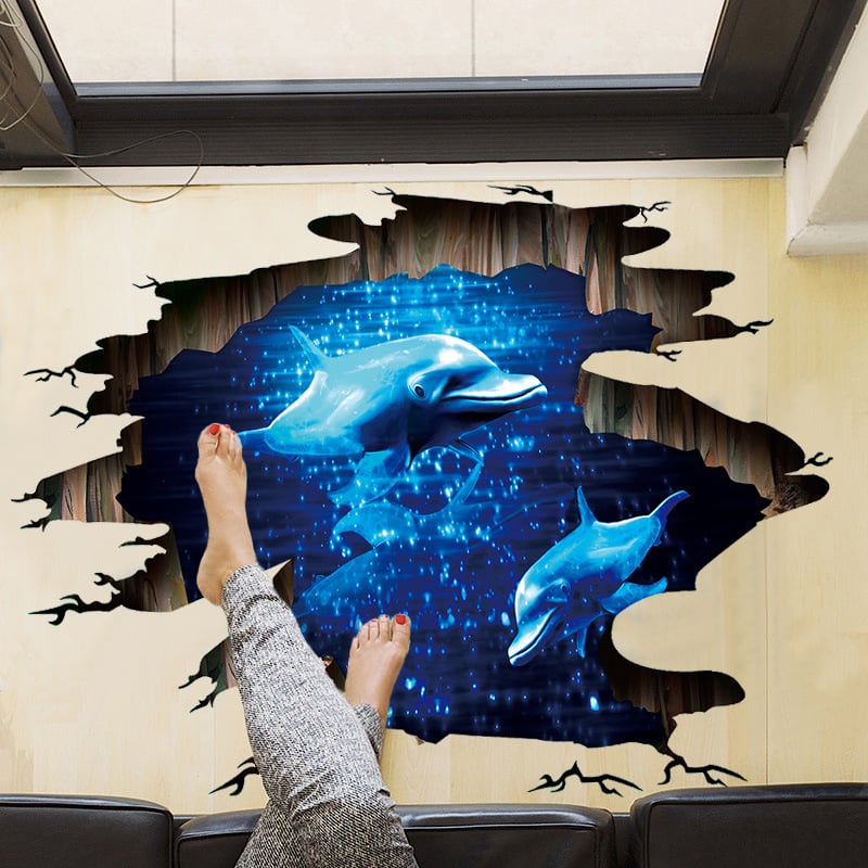 Vansi új sötétkék PVC padlómatrica Phantom Dolphin FX9605