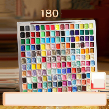 Acuarelă perlată, acuarelă solidă în 180 de culori, pigment Dunhuang cu brocart în 24 de culori, pudră de aur, special pentru studenții chinezi de pictură și artă
