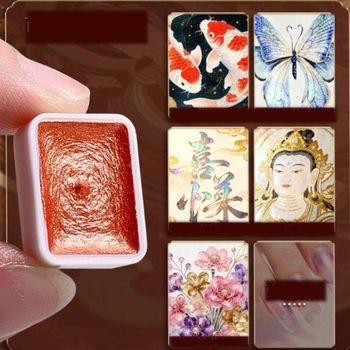 Acuarelă perlată, acuarelă solidă în 180 de culori, pigment Dunhuang cu brocart în 24 de culori, pudră de aur, special pentru studenții chinezi de pictură și artă