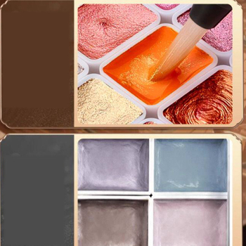 Acuarelă perlată, acuarelă solidă în 180 de culori, pigment Dunhuang cu brocart în 24 de culori, pudră de aur, special pentru studenții chinezi de pictură și artă