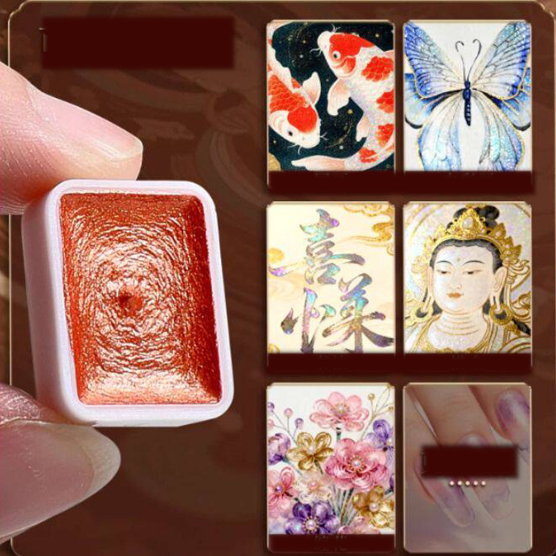 Acuarelă perlată, acuarelă solidă în 180 de culori, pigment Dunhuang cu brocart în 24 de culori, pudră de aur, special pentru studenții chinezi de pictură și artă