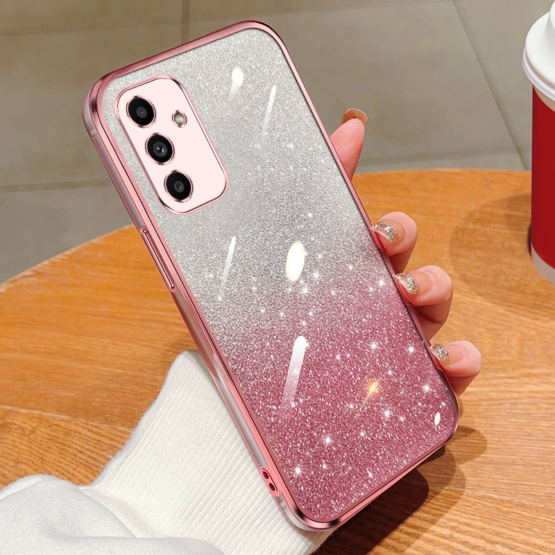 Futrola za telefon Samsung A16, novi model, kompatibilna s A15, A52, silikonska, M54, A22, A73, galvanizirani gradijentni brokat, 56