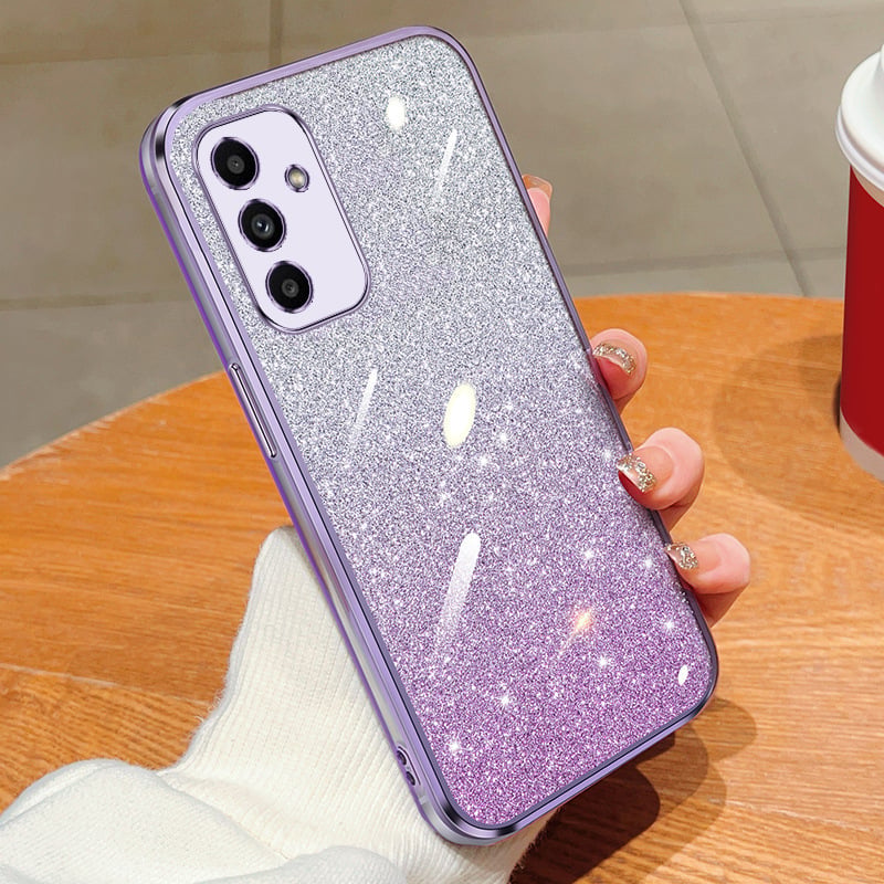 Futrola za telefon Samsung A16, novi model, kompatibilna s A15, A52, silikonska, M54, A22, A73, galvanizirani gradijentni brokat, 56
