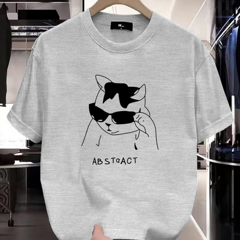 Тениска Party Cat за любители на котки – забавен принт, ежедневна памучна къс ръкав