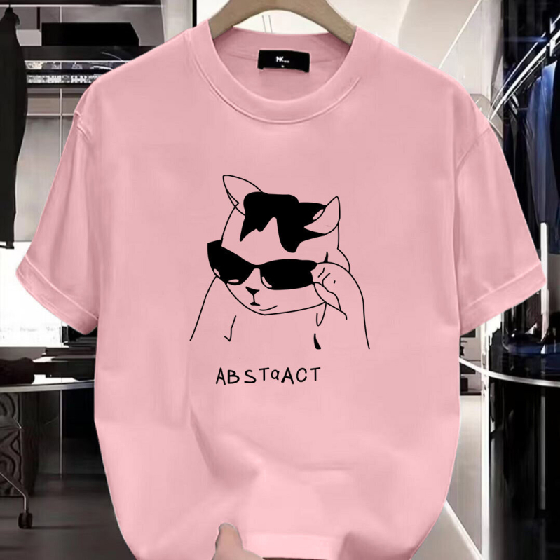 Тениска Party Cat за любители на котки – забавен принт, ежедневна памучна къс ръкав