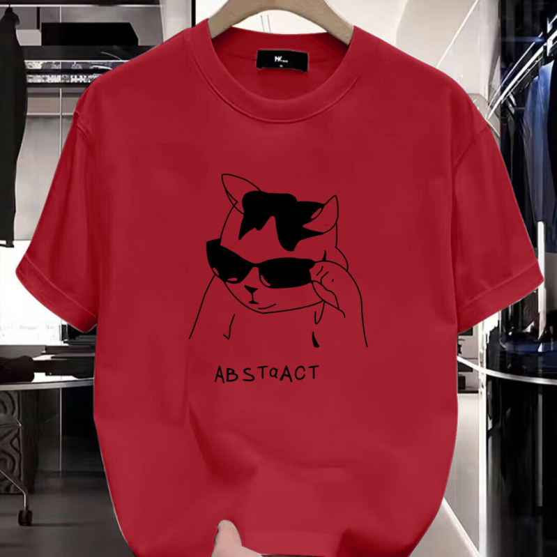 Тениска Party Cat за любители на котки – забавен принт, ежедневна памучна къс ръкав