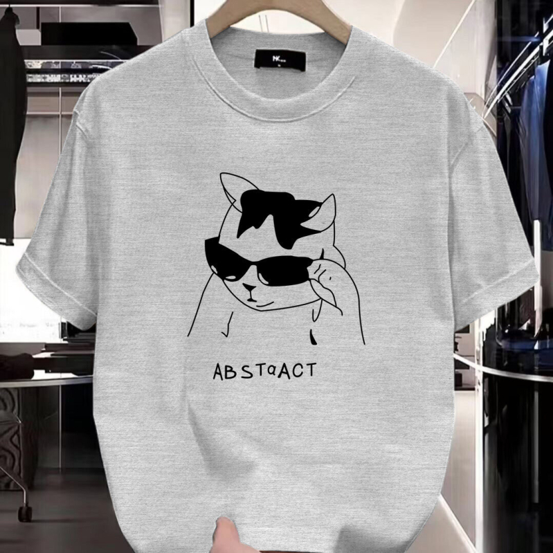 Тениска Party Cat за любители на котки – забавен принт, ежедневна памучна къс ръкав