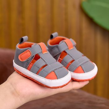 Ljetne bebi sandale za 0–12 mjeseci, zatvoren vrh, mekana potplata, prozračan dizajn, sandale za hodanje, unisex