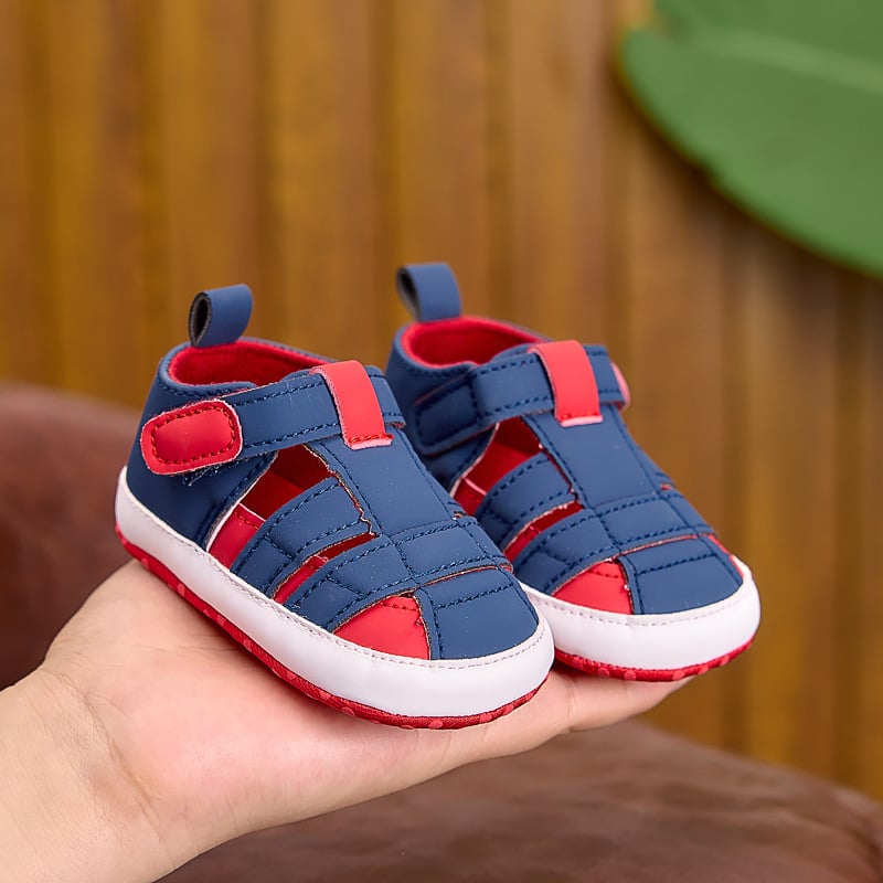 Ljetne bebi sandale za 0–12 mjeseci, zatvoren vrh, mekana potplata, prozračan dizajn, sandale za hodanje, unisex