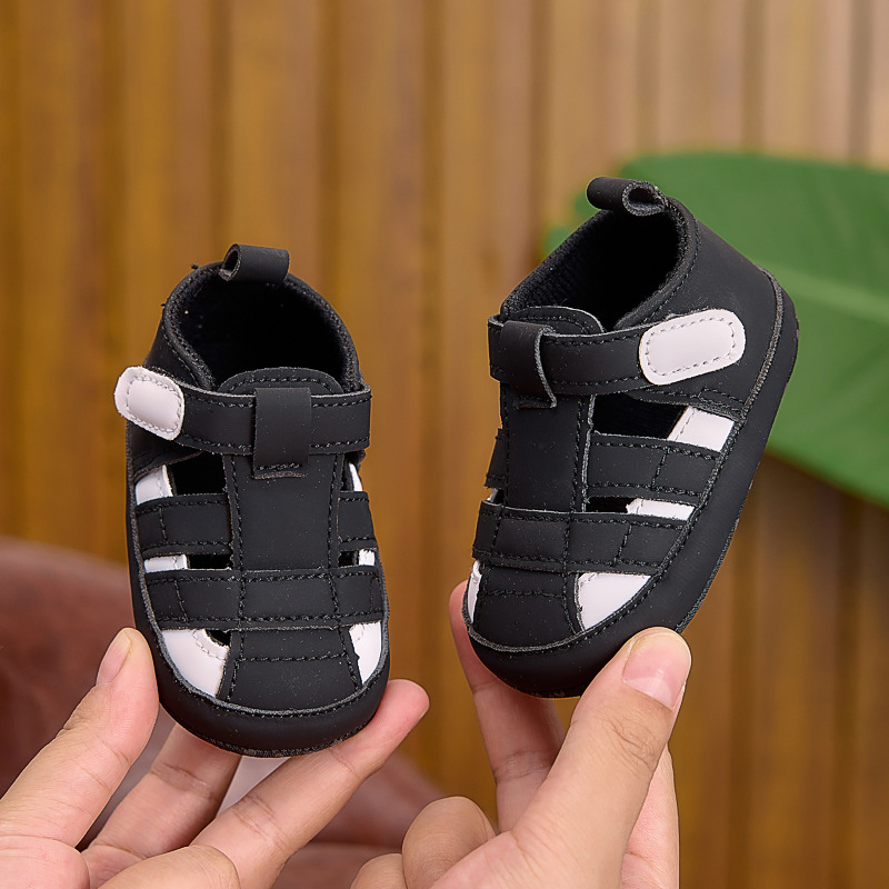 Ljetne bebi sandale za 0–12 mjeseci, zatvoren vrh, mekana potplata, prozračan dizajn, sandale za hodanje, unisex