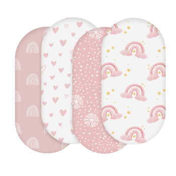 Set posteljine za bebu s elastičnim navlakom madraca od Milk-Silk, mekani dječji krevet, cvjetni dezen, 4 komada, 82×41×8 cm