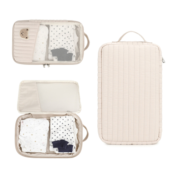 Памучна еко-чанта за съхранение на дрехи за майки и бебета по време на пътуване, разделяща и лесна за намиране