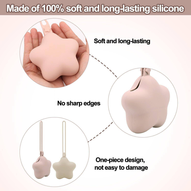 Cutie din silicon pentru suzete, în formă de stea cu cinci colțuri — integrată, minimalist, culoare solidă