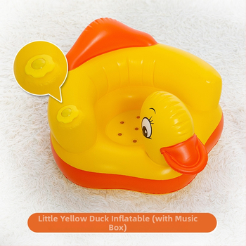 Nafukovacia detská jedálenská a kúpeľňová stolička Little Yellow Duck z PVC – vzdelávacia detská stolička, odolná voči kolíziám