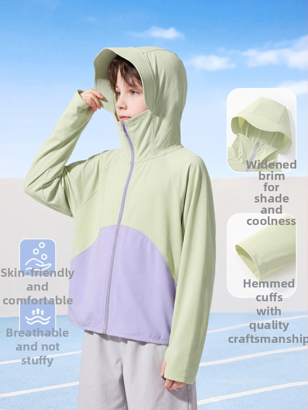 Unisex detská nylonová bunda s kapucňou a UV ochranou