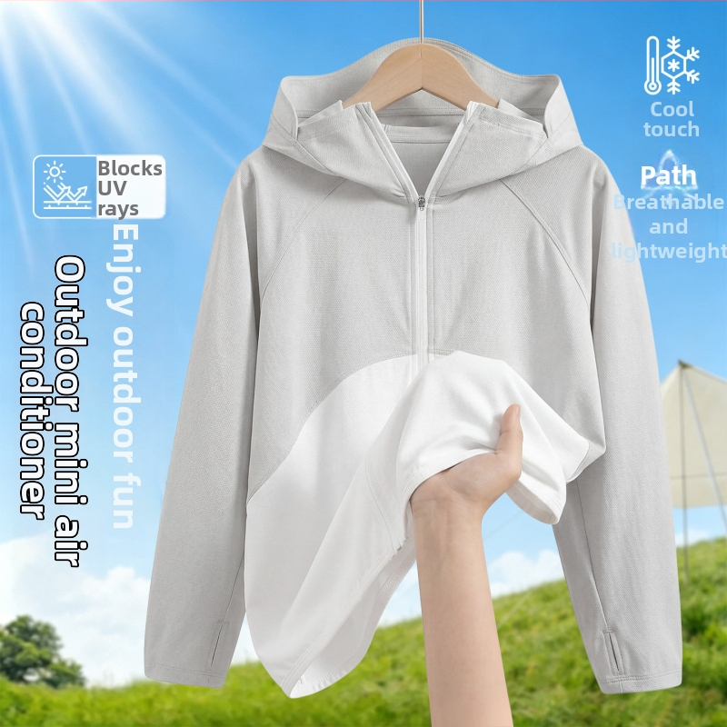 Unisex detská nylonová bunda s kapucňou a UV ochranou