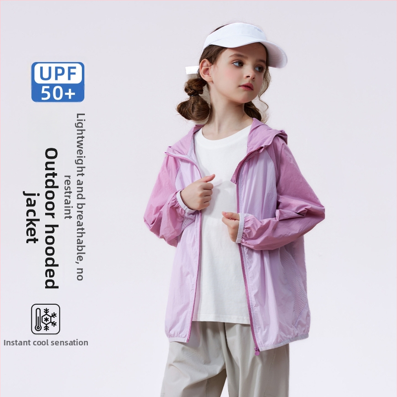 Unisex detská letná bunda s UV ochranou, model 2026, ľahká, vek 7 – 12 rokov