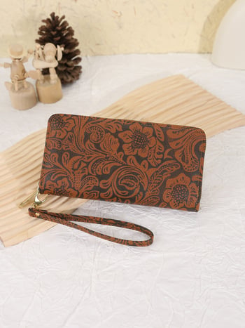 Geantă clutch feminină lungă, cu fermoar, spațiu mare pentru monede, compartimente multiple pentru carduri, pentru studente