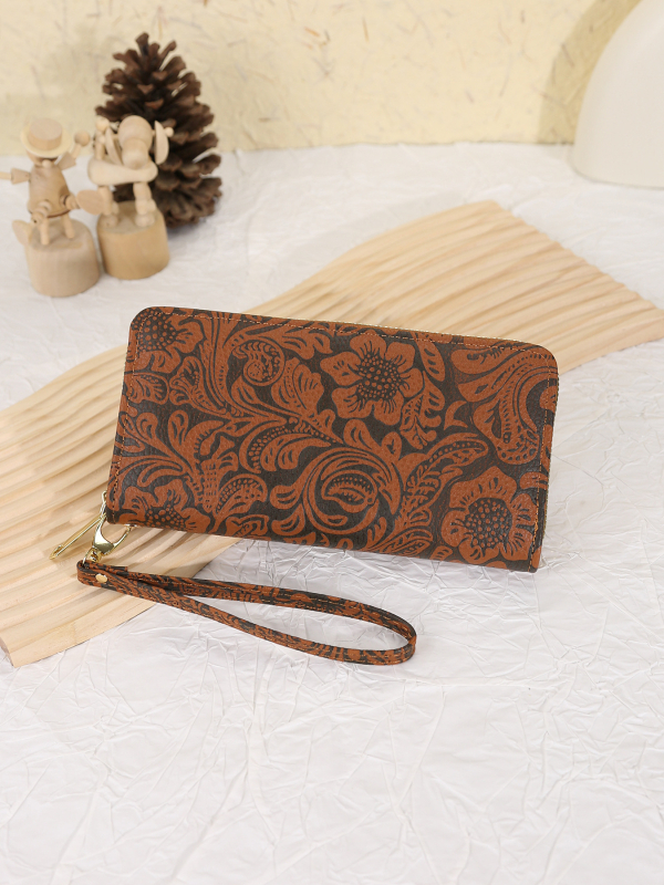 Geantă clutch feminină lungă, cu fermoar, spațiu mare pentru monede, compartimente multiple pentru carduri, pentru studente