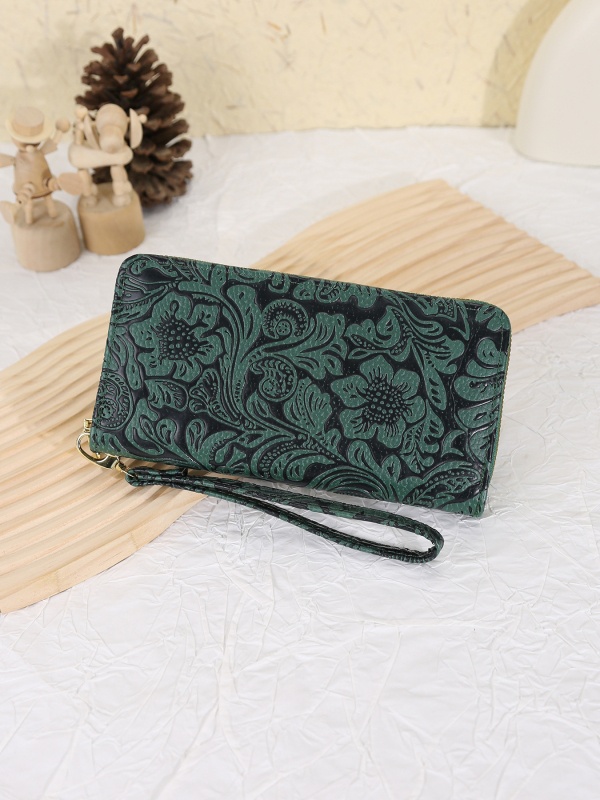Geantă clutch feminină lungă, cu fermoar, spațiu mare pentru monede, compartimente multiple pentru carduri, pentru studente