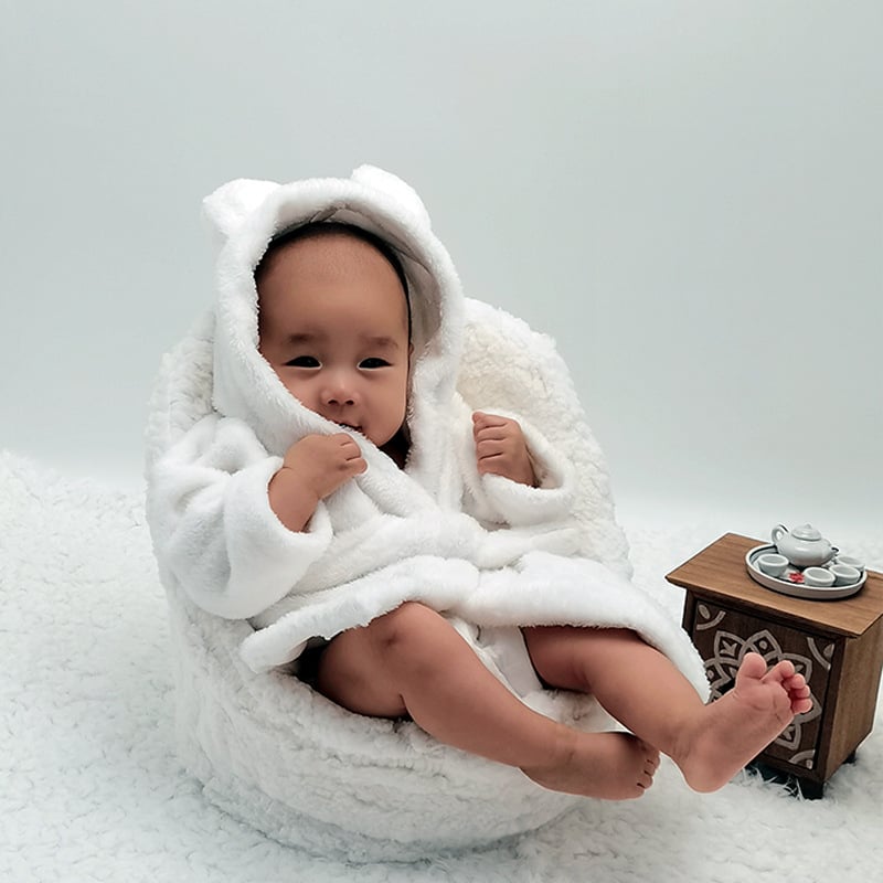 Rochie pentru ședință foto a bebelușului, halat de baie din coral fleece, prosop de baie pentru bebeluși, pentru fotografii de 100 de zile
