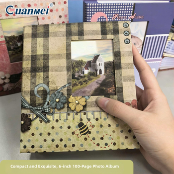 Papierový fotoalbum z továrne Guangmei, 6-palcové PP vkladacie vrecká, mini album