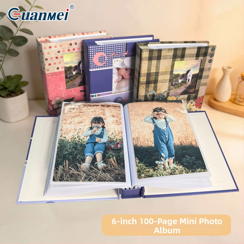 Papierový fotoalbum z továrne Guangmei, 6-palcové PP vkladacie vrecká, mini album