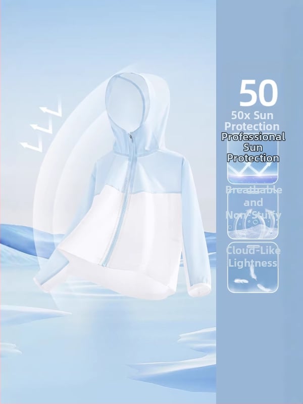 Dječja jakna s UV zaštitom za ljeto, model 2026, lagana s kapuljom, Ice Silk tkanina