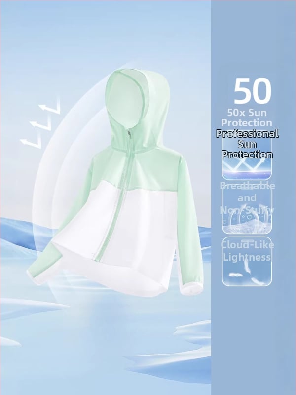Dječja jakna s UV zaštitom za ljeto, model 2026, lagana s kapuljom, Ice Silk tkanina