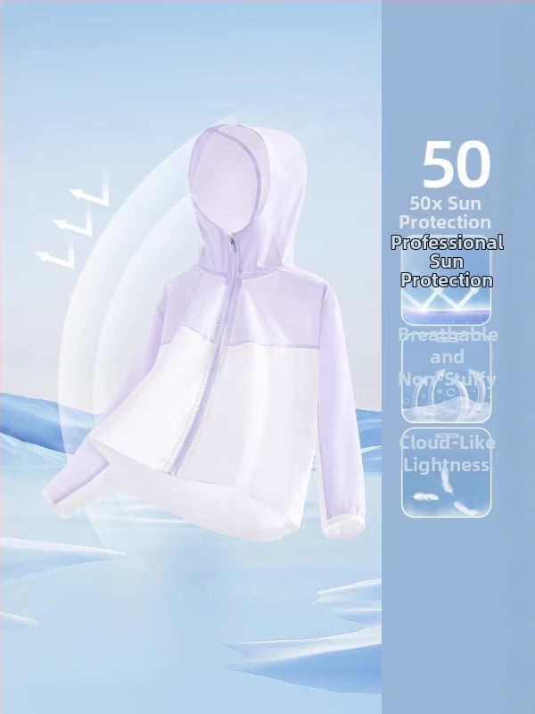 Dječja jakna s UV zaštitom za ljeto, model 2026, lagana s kapuljom, Ice Silk tkanina