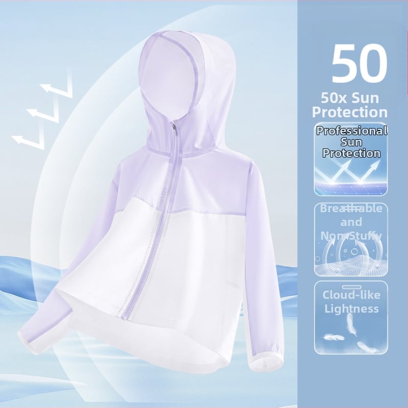 Dječja jakna s UV zaštitom za ljeto, model 2026, lagana s kapuljom, Ice Silk tkanina