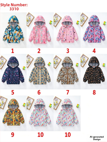 Detská maskáčová bunda s kapucňou a vreckami, jarný unisex kabát na zips