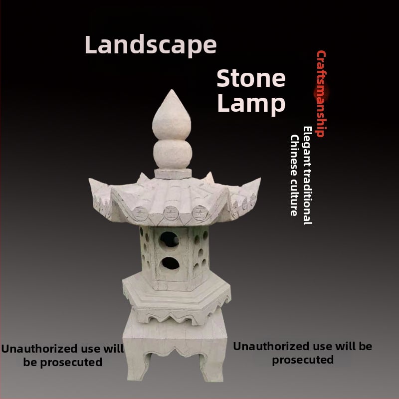 Kamenná lampa Bluestone, záhradná lampa v japonskom štýle pre vonkajšiu dekoráciu