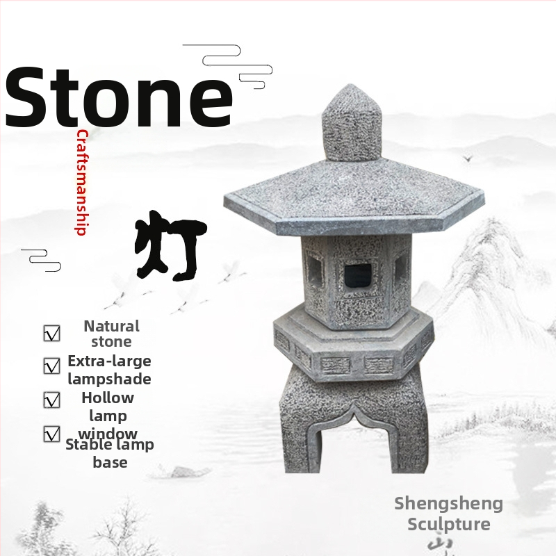 Kamenná lampa Bluestone, záhradná lampa v japonskom štýle pre vonkajšiu dekoráciu