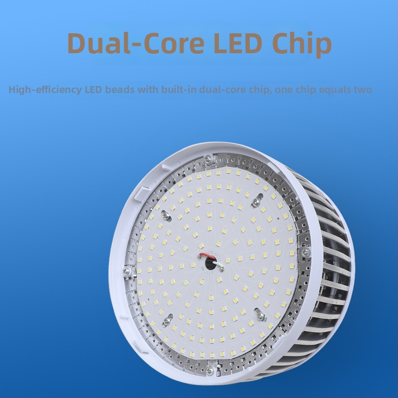 LED крушка с алуминиев радиатор с ребра за осветление на заводи, работилници и складове, E27 цокъл, енергоспестяваща