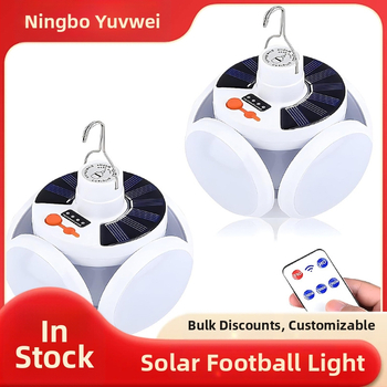 Vonkajšia solárna LED lampa na futbalovú loptu na osvetlenie kempovania a trhov