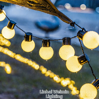 LED слънчеви низове светлини, G50 големи кръгли глобус крушки, външно осветление за къмпинг, партита и сватби – атмосфера