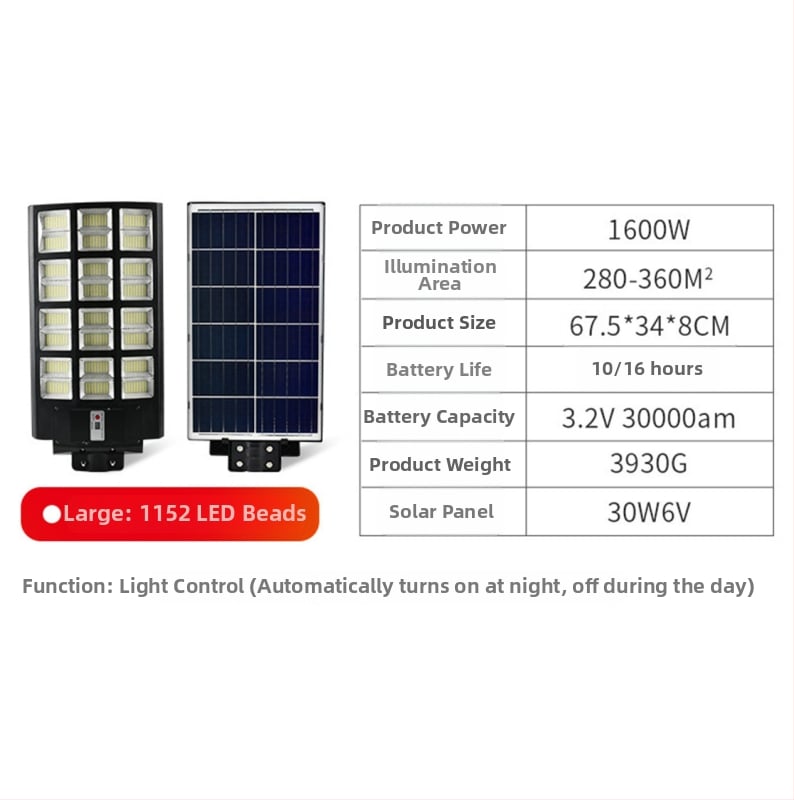 LED интегрирана соларна улична лампа с датчик