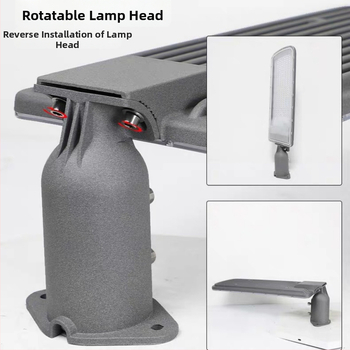 LED svetelná hlava pre stĺpy pouličného osvetlenia – vonkajšie osvetlenie nádvorí, parkov a vidieckych oblastí; nastaviteľná 90°–180°; hliníkové puzdro IP66