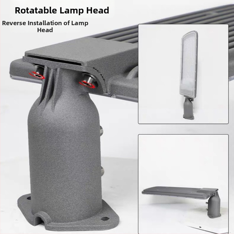 LED svetelná hlava pre stĺpy pouličného osvetlenia – vonkajšie osvetlenie nádvorí, parkov a vidieckych oblastí; nastaviteľná 90°–180°; hliníkové puzdro IP66