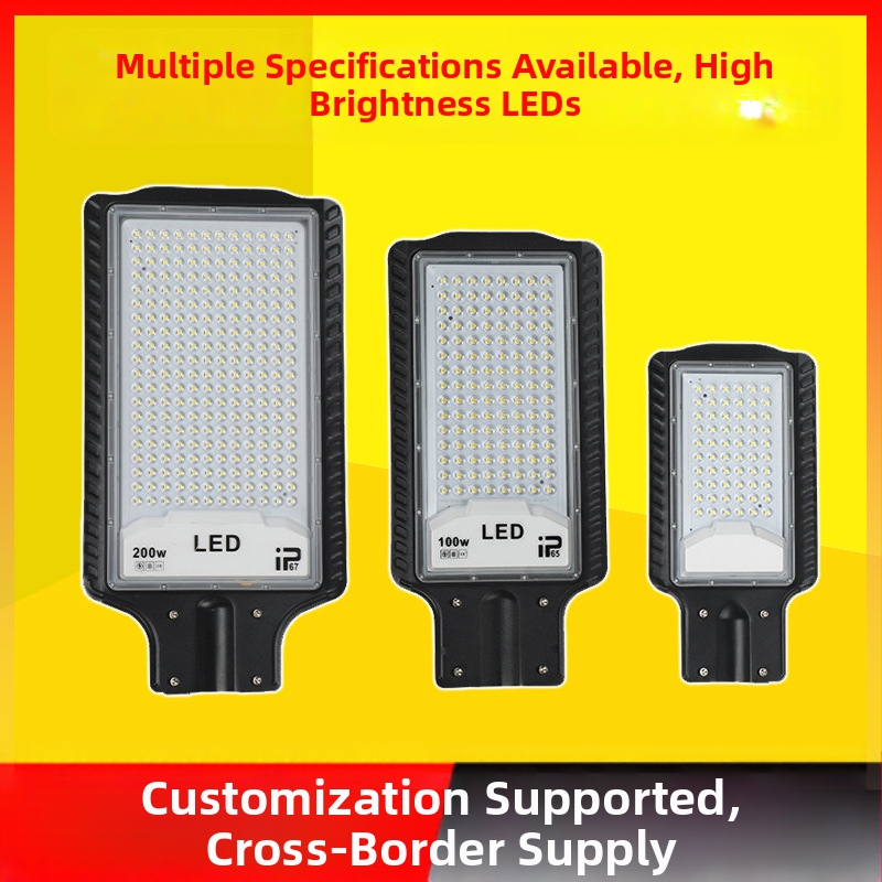 LED pouličné osvetlenie pre vonkajšie použitie, vodotesné IP65, 120 LED diód, 6000K, hliníkové puzdro, 50W – 200W, 220V, vysokopólové pouličné osvetlenie