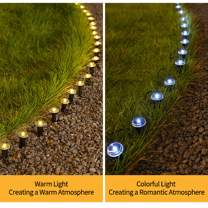Lumină de drum LED solară, lampă plată pentru gazon, rezistentă la apă, decor pentru grădină și curte