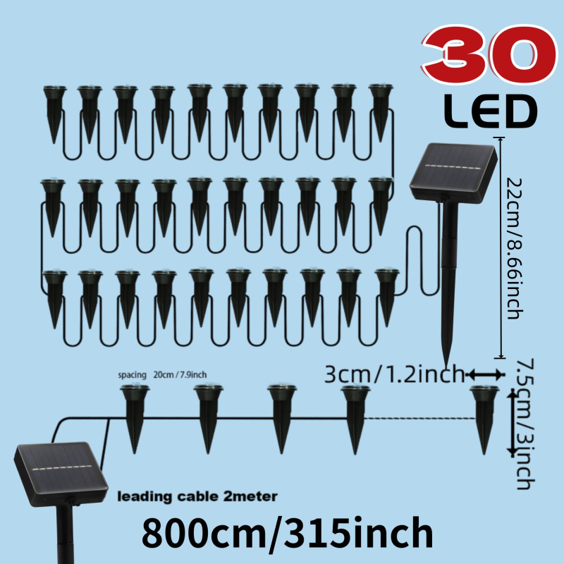 Lumină de drum LED solară, lampă plată pentru gazon, rezistentă la apă, decor pentru grădină și curte