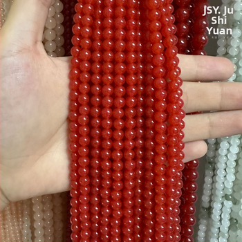 8 mm okrúhle korálky z prírodného chalcedónu na výrobu šperkov – voľné korálky na náramky a náhrdelníky